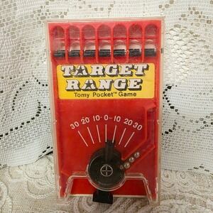 Vintage Tomy Target Range Pocket Game 1976 Mechanical Handheld Red Toy